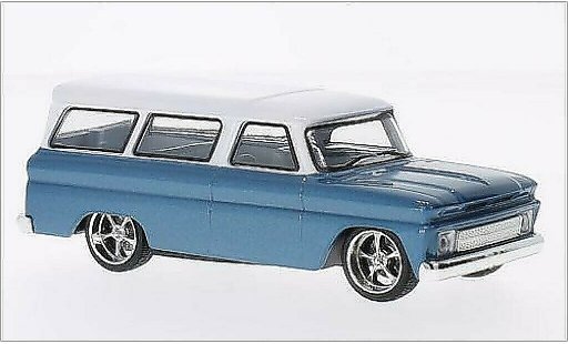 Chevrolet Suburban tuning 1/43 Greenlight metallic blue/white 1966 diecast model cars