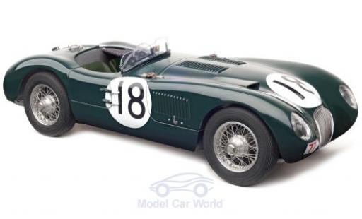 Diecast model cars Jaguar C-Type 1/18 CMC green RHD No.18 Racing Team 24h Le Mans 1953 T.Rolt/D.Hamilton Jaguar C-Type 1/18 CMC green RHD No.18 Racing Team 24h Le Mans 1953 T.Rolt/D.Hamilton diecast model cars