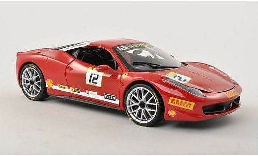 Ferrari 458 Challenge 1/18 Hot Wheels No.12 red diecast model cars