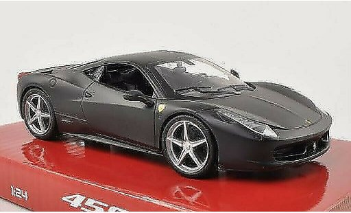 Ferrari 458 Italia 1/24 Hot Wheels matt-black diecast model cars