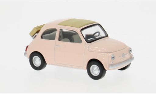 Diecast model cars Fiat 500 F pink 1965 1/43 Norev