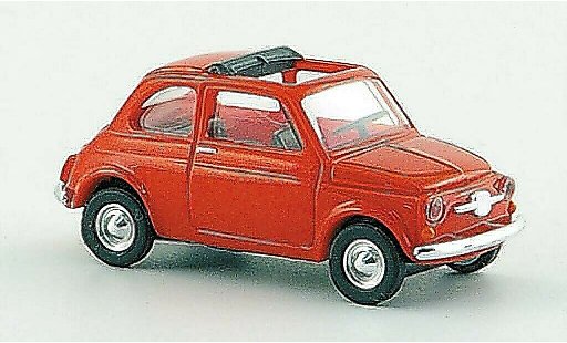 Fiat 500 F 1/87 Busch red with geoffnetem folding roof 1965 diecast model cars