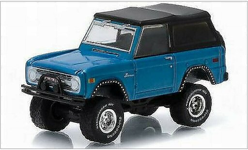 Ford Bronco Wagon 1/64 Greenlight metallic blue 1975 diecast model cars