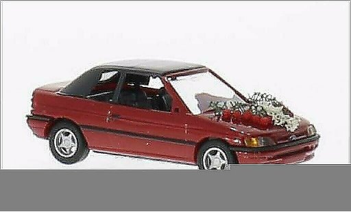 Ford Escort MK1 1/87 Busch Convertible metallic red diecast model cars