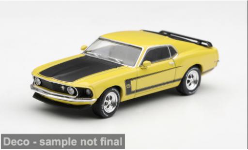 Diecast model cars Ford Mustang Boss 302 gelb/schwarz 1969 1/64 Mini GT