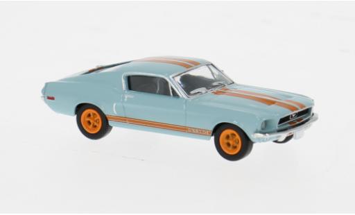 Diecast model cars Ford Mustang blau/orange 1968 1/87 Brekina
