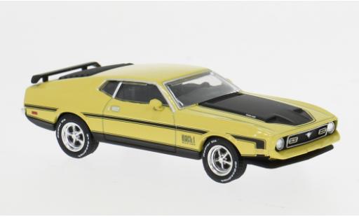 Ford Mustang 1/64 Mini GT Mach 1 gelb/schwarz 1971 1:64 diecast model cars