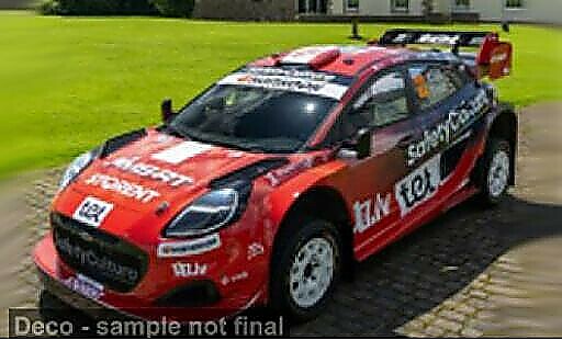 Diecast model cars Ford Puma Rally 1 Hyprid Rally Estonia 2025 #22 M.Sesks/R.Francis 1/18 Solido