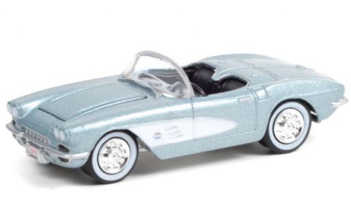 Diecast model cars Chevrolet Corvette 1/64 Greenlight 283/315 (C1) metallic blue/white 1961 Chevrolet Corvette 1/64 Greenlight 283/315 (C1) metallic blue/white 1961 diecast model cars
