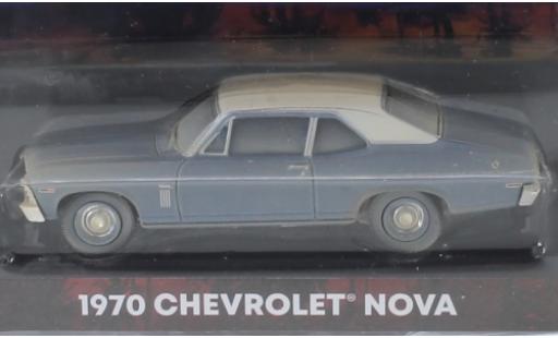 Chevrolet Nova 1/64 Greenlight metallic blue/matt-white Beverly Hills Cop 1970 diecast model cars