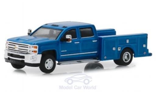 Diecast model cars Chevrolet Silverado 1/64 Greenlight 3500HD metallic blue 2018 Chevrolet Silverado 1/64 Greenlight 3500HD metallic blue 2018 diecast model cars