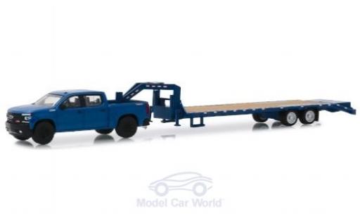 Diecast model cars Chevrolet Silverado 1/64 Greenlight blue 2019 mit Schwanenhalsanhänger Chevrolet Silverado 1/64 Greenlight blue 2019 mit Schwanenhalsanhänger diecast model cars