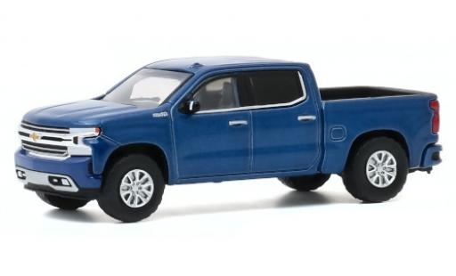 Diecast model cars Chevrolet Silverado 1/64 Greenlight High Country metallic blue 2020 Chevrolet Silverado 1/64 Greenlight High Country metallic blue 2020 diecast model cars