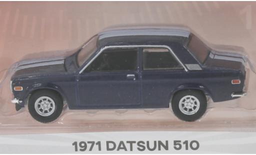 Diecast model cars Datsun 510 1/64 Greenlight metallic blue/white 1971 2-Door Sedan Datsun 510 1/64 Greenlight metallic blue/white 1971 2-Door Sedan diecast model cars