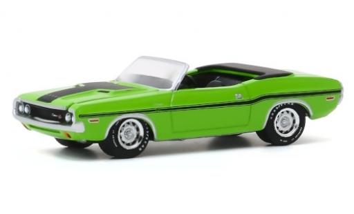 Diecast model cars Dodge Challenger 1/64 Greenlight R/T HEMI Convertible green/matt-black 1970 Dodge Challenger 1/64 Greenlight R/T HEMI Convertible green/matt-black 1970 diecast model cars