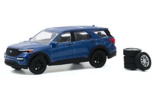 Ford Explorer 1/64 Greenlight ST metallic blue 2020 avec Ersatzrädern diecast model cars
