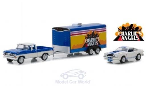 Ford F-1 1/64 Greenlight 00 Charlies Angels 1976 mi Anhänger und Mustang II Cobra II diecast model cars