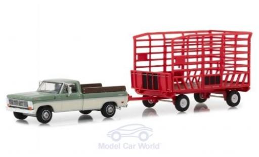 Ford F-1 1/64 Greenlight 00 Farm & Ranch oliv/white 1969 mit Transportanhänger diecast model cars