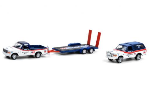 Ford F-1 1/64 Greenlight 50 BFGoodrich Tires 1992 y compris les Bronco et Flachbettanhänger avec Rampes de chargement diecast model cars