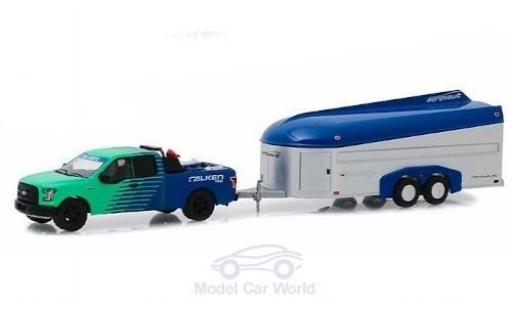 Ford F-1 1/64 Greenlight 50 Falken Tires 2017 with Aerovault Trailer diecast model cars