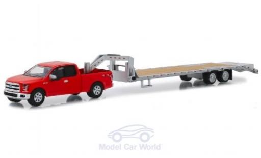 Ford F-1 1/64 Greenlight 50 red 2017 mit Gooseneck Trailer diecast model cars