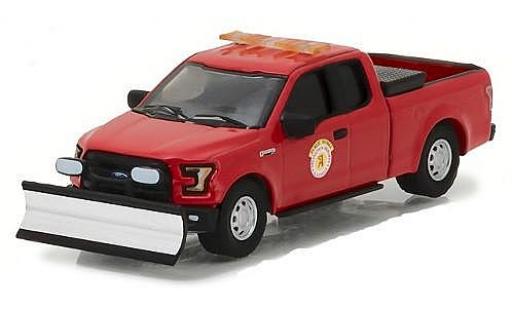 Ford F-1 1/64 Greenlight 50 red Public Works Arlington Heights avec Chasse-neige diecast model cars