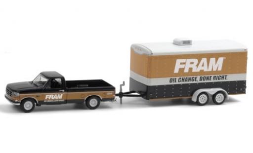 Ford F-1 1/64 Greenlight 50 XLT FRAM 1994 avec Zweiachs-wagon conteneur diecast model cars