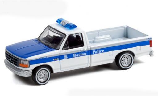 Diecast model cars Ford F-250 1/64 Greenlight white/blue Boston Police 1995 Ford F-250 1/64 Greenlight white/blue Boston Police 1995 diecast model cars