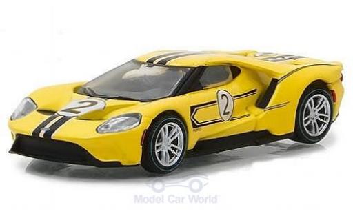 Diecast model cars Ford GT 1/64 Greenlight yellow 2017 1967 #2 40 Mk IV Tribute Ford GT 1/64 Greenlight yellow 2017 1967 #2 40 Mk IV Tribute diecast model cars
