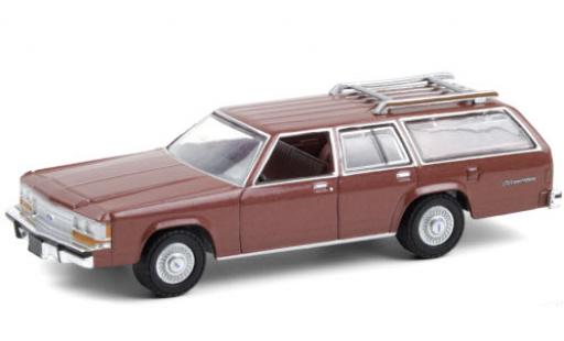 Ford LTD 1/64 Greenlight Crown Victoria Wagon metallic red 1989 diecast model cars