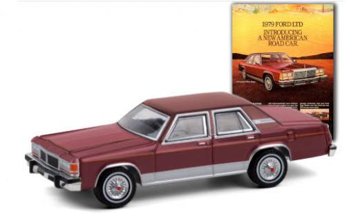 Ford LTD 1/64 Greenlight Landau 4-Door Sedan red/matt-red 1979 diecast model cars