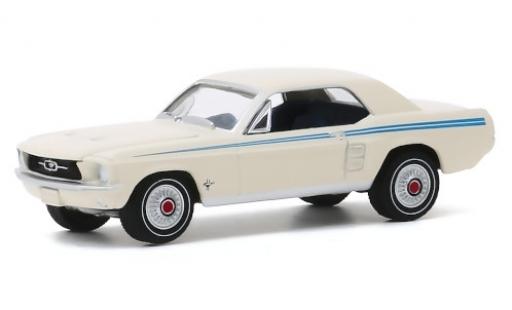 Diecast model cars Ford Mustang 1/64 Greenlight Coupe Pacesetter white/blue 1967 Ford Mustang 1/64 Greenlight Coupe Pacesetter white/blue 1967 diecast model cars