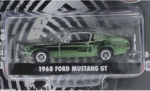 Diecast model cars Ford Mustang GT 1/64 Greenlight GT chrom/green Bullitt 1968 Ford Mustang GT 1/64 Greenlight GT chrom/green Bullitt 1968 diecast model cars