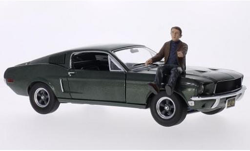Diecast model cars Ford Mustang 1/18 Greenlight GT metallic green Bullitt 1968 avec Steve McQueen figurine Ford Mustang 1/18 Greenlight GT metallic green Bullitt 1968 avec Steve McQueen figurine diecast model cars