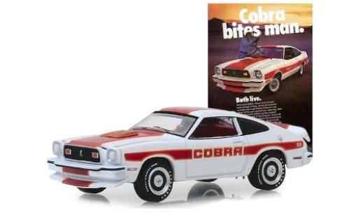 Diecast model cars Ford Mustang 1/64 Greenlight II Cobra II white/red 1978 Ford Mustang 1/64 Greenlight II Cobra II white/red 1978 diecast model cars