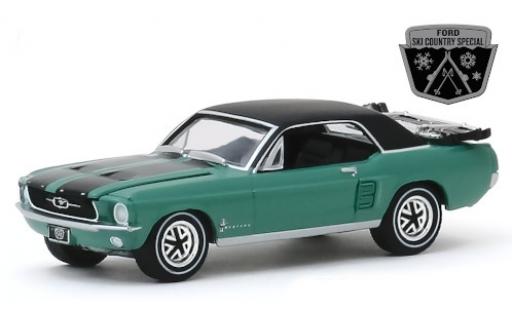 Diecast model cars Ford Mustang 1/64 Greenlight Ski Country Special metallic green/matt-black 1967 Ford Mustang 1/64 Greenlight Ski Country Special metallic green/matt-black 1967 diecast model cars