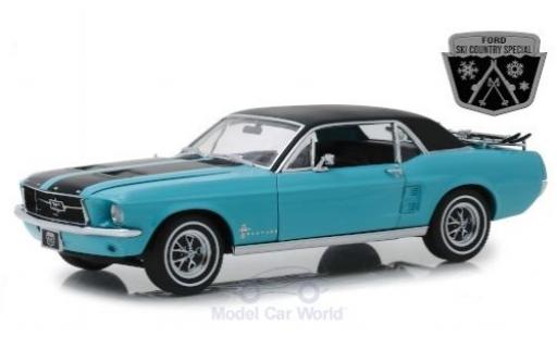 Diecast model cars Ford Mustang 1/18 Greenlight Ski Country Special türkis/black 1967 Ford Mustang 1/18 Greenlight Ski Country Special türkis/black 1967 diecast model cars