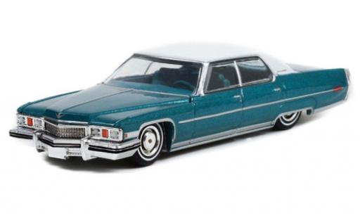 Diecast model cars Cadillac Sedan 1/64 Greenlight DeVille Lowrider metallise turquoise/white 1973 Cadillac Sedan 1/64 Greenlight DeVille Lowrider metallise turquoise/white 1973 diecast model cars