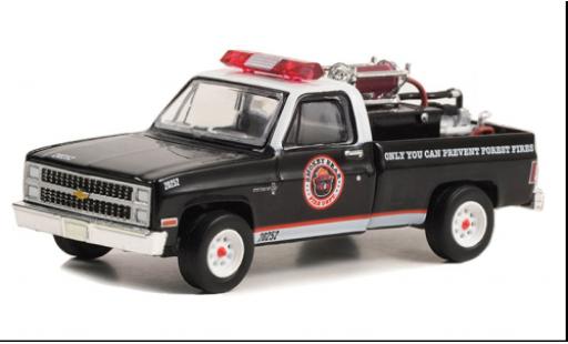 Chevrolet C-20 1/64 Greenlight Fire Truck black/white Smokey Bear 1982 diecast model cars