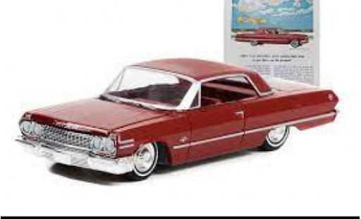 Diecast model cars Chevrolet Impala 1/64 Greenlight Sport Coupe red foncé 1963 Chevrolet Impala 1/64 Greenlight Sport Coupe red foncé 1963 diecast model cars