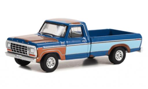 Ford F-250 1/64 Greenlight blue/blue Yellowstone 1978 diecast model cars