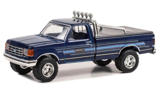 Ford F-250 1/64 Greenlight XLT Lariat blue foncé/Décorer 1987 diecast model cars