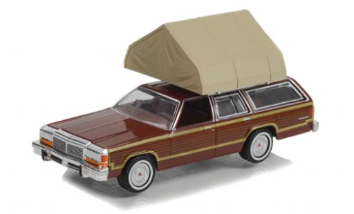 Ford LTD 1/64 Greenlight Country Squire red foncé 1979 diecast model cars
