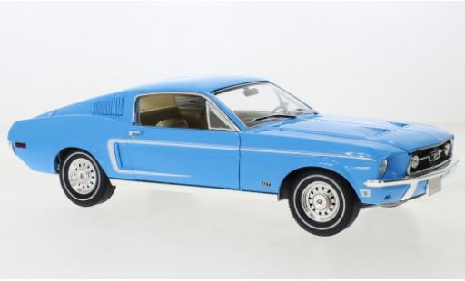Diecast model cars Ford Mustang 1/18 Greenlight Fastback blue clair 1968 Ford Mustang 1/18 Greenlight Fastback blue clair 1968 diecast model cars
