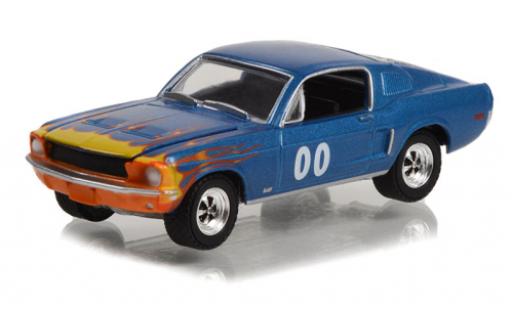 Diecast model cars Ford Mustang 1/64 Greenlight GT metallise blue/Dekor 1968 Ford Mustang 1/64 Greenlight GT metallise blue/Dekor 1968 diecast model cars