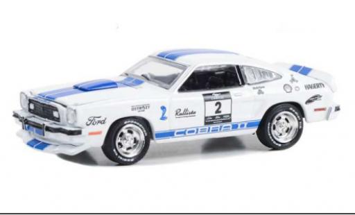Diecast model cars Ford Mustang 1/64 Greenlight II Cobra II white/blue 1976 Ford Mustang 1/64 Greenlight II Cobra II white/blue 1976 diecast model cars