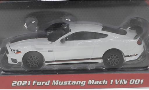 Diecast model cars Ford Mustang 1/64 Greenlight Mach 1 white/black 2021 Ford Mustang 1/64 Greenlight Mach 1 white/black 2021 diecast model cars