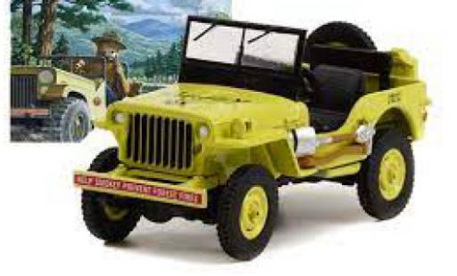 Diecast model cars Jeep Willys 1/64 Greenlight MB la chaux Smokey Bear 1942 Jeep Willys 1/64 Greenlight MB la chaux Smokey Bear 1942 diecast model cars