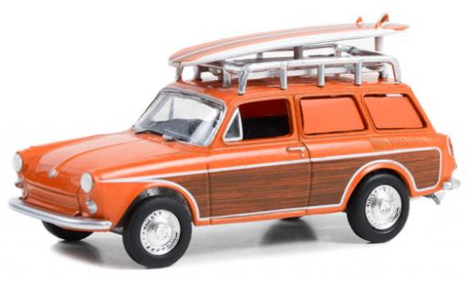 Volkswagen 1600 1/64 Greenlight Variant orange/Décorer 1963 diecast model cars
