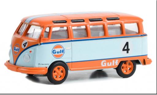 Diecast model cars Volkswagen T1 1/64 Greenlight Samba bus orange/blue clair Gulf 1964 Volkswagen T1 1/64 Greenlight Samba bus orange/blue clair Gulf 1964 diecast model cars
